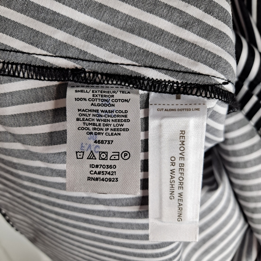 NWT LOFT Black White Striped Dress sz 6 - Picture 9 of 10